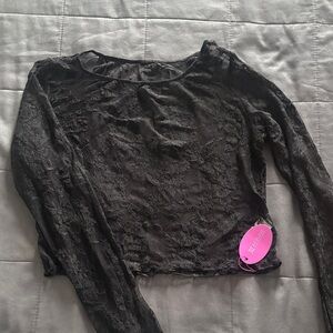 Black Lace Crop Top